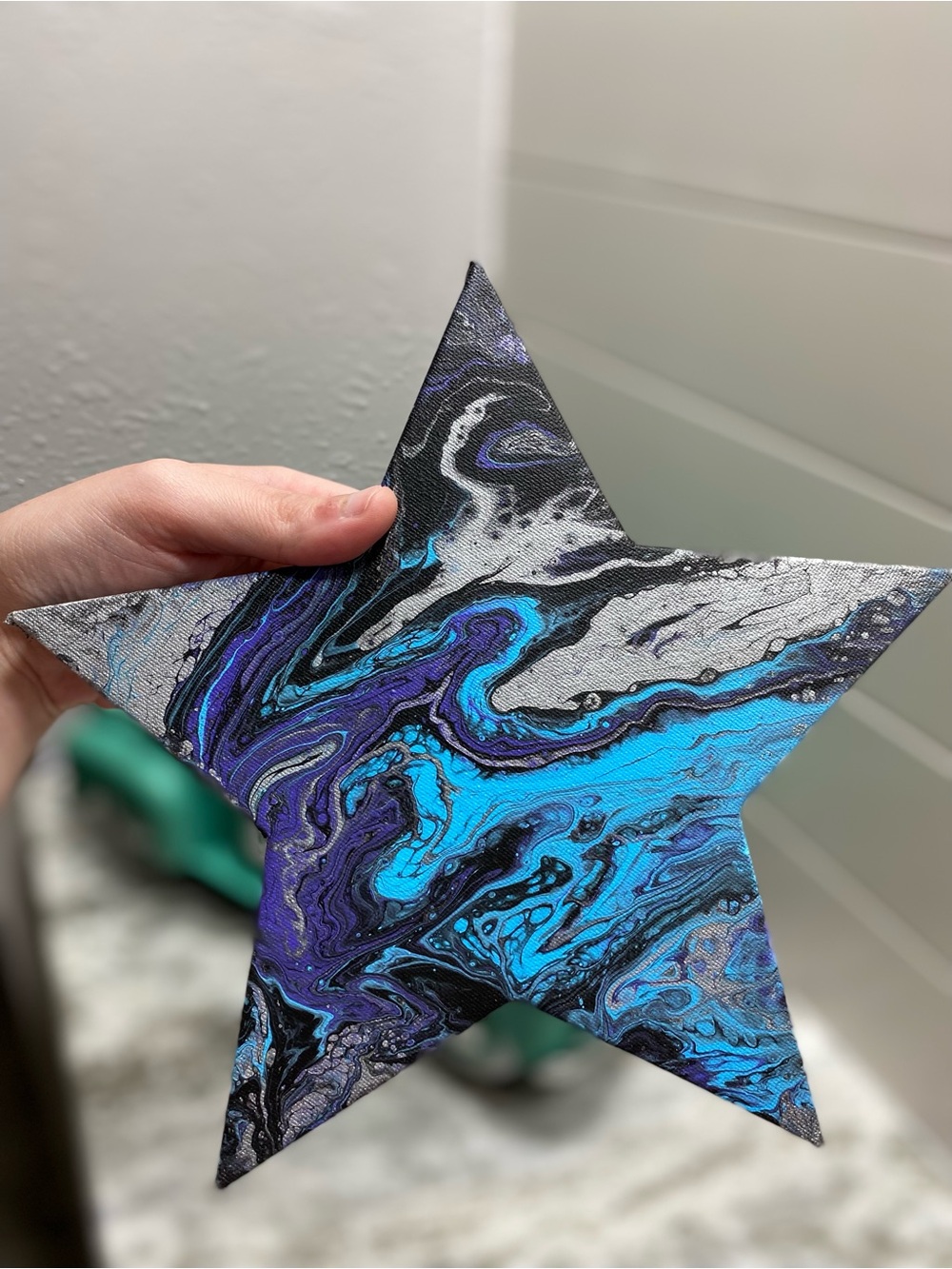 Abstract Star Canvas in Blue and Purple